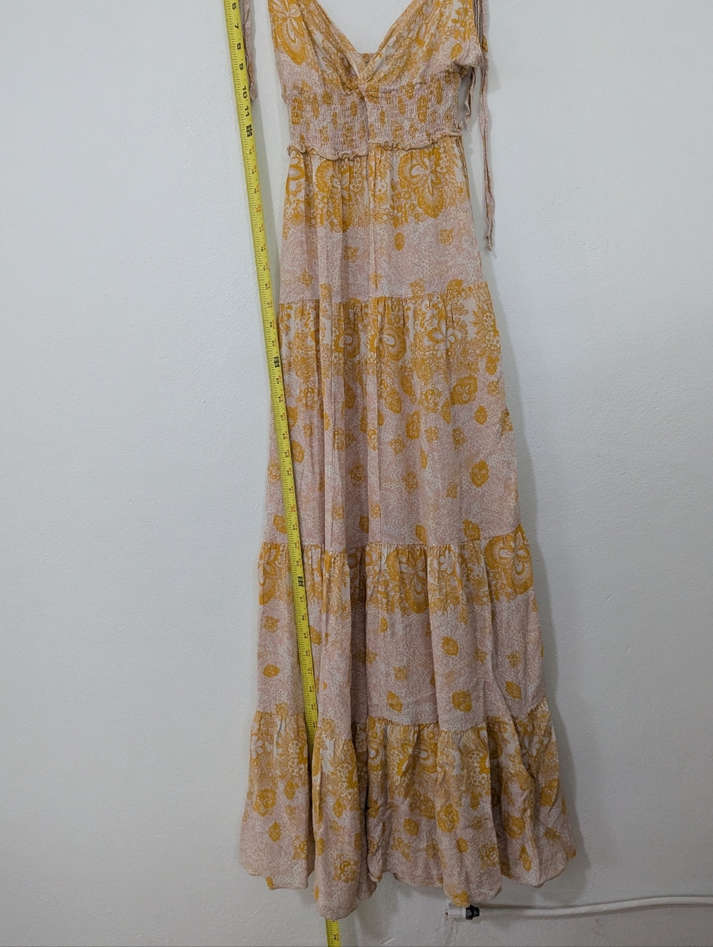Free People Intimately Let's Smock About It Dress Floral Print Maxi Length Large - Picture 11 of 11